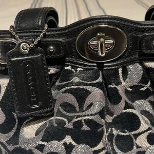 Coach Black and Silver Shoulder Bag